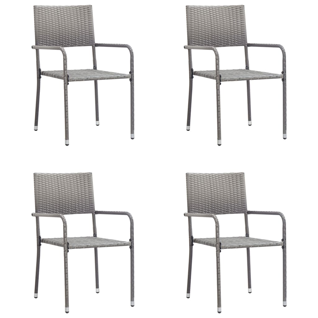 vidaXL 5 hluta garðborðstofusett Poly Rattan Antracite & Grey