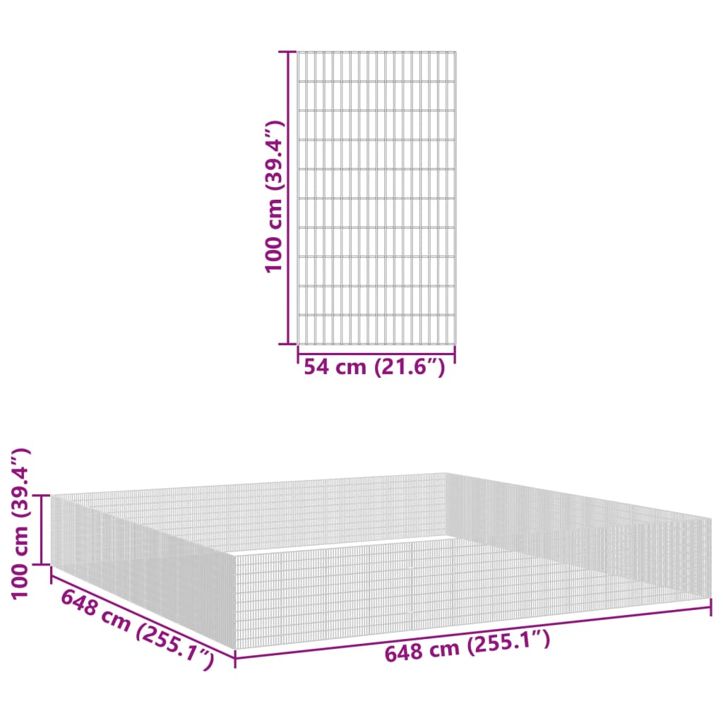 vidaXL Rúmgott Dýrabúr með 48 Hliðum 54x100 cm Sinkhúðað Járn