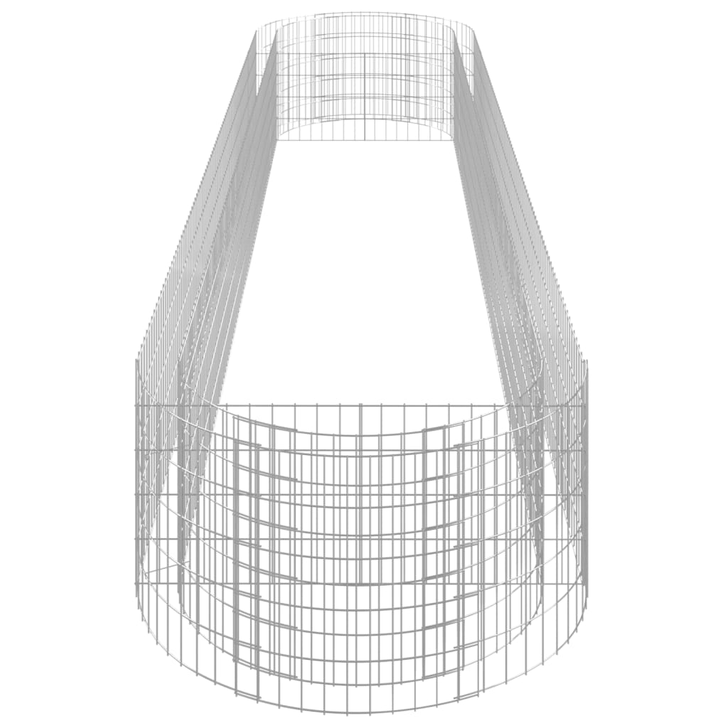 vidaXL Grjótkassi Upphækkað Blómaker Sinkhúðað Járn 500x100x50 cm