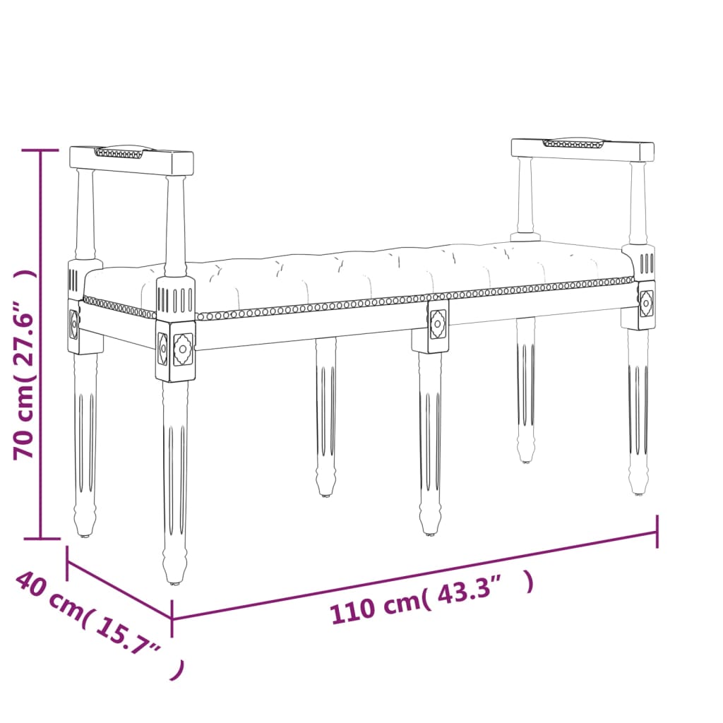 vidaXL Bekkur 110x40x70 cm Hör