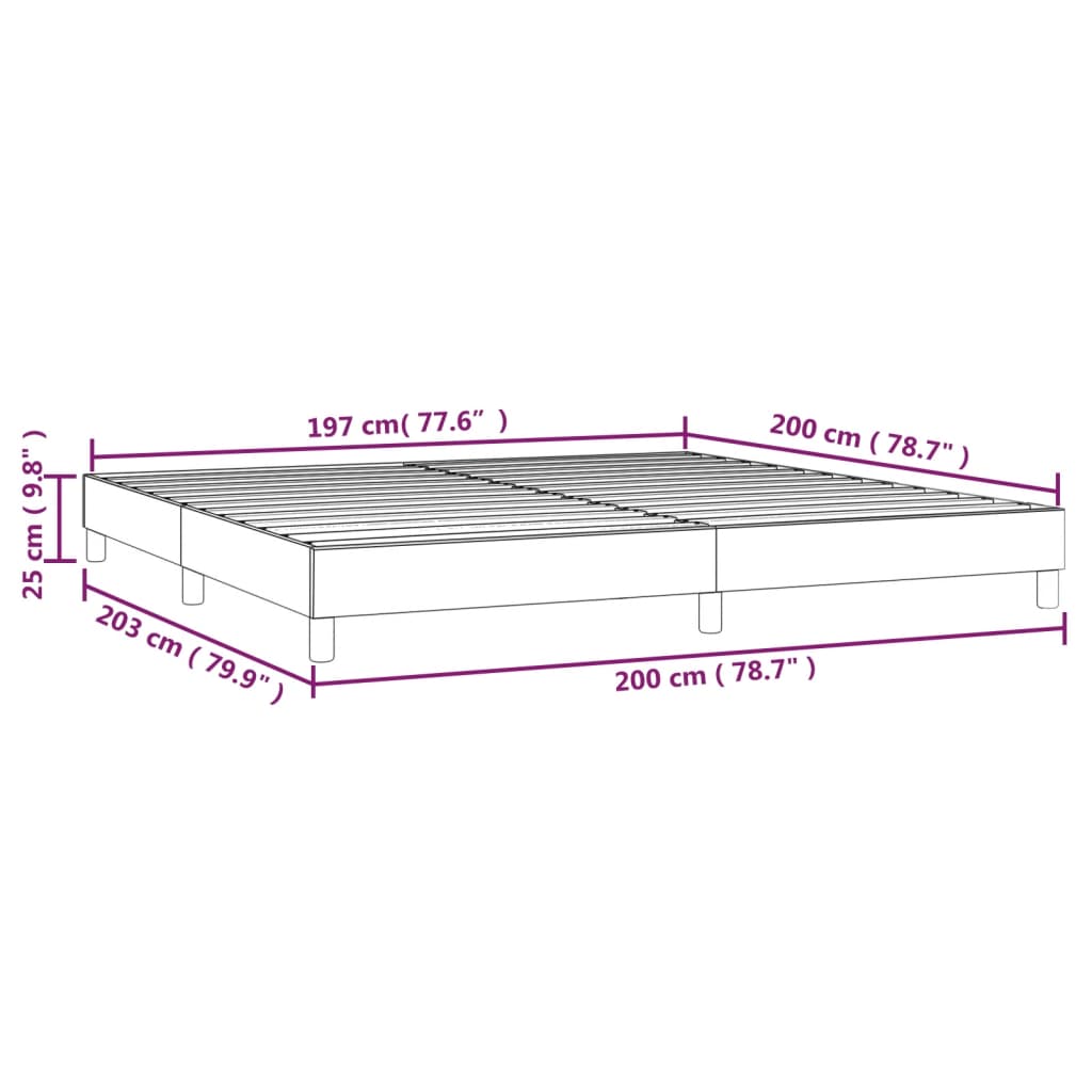 vidaXL Rúmgrind Grár 200x200 cm Svart Gervileður