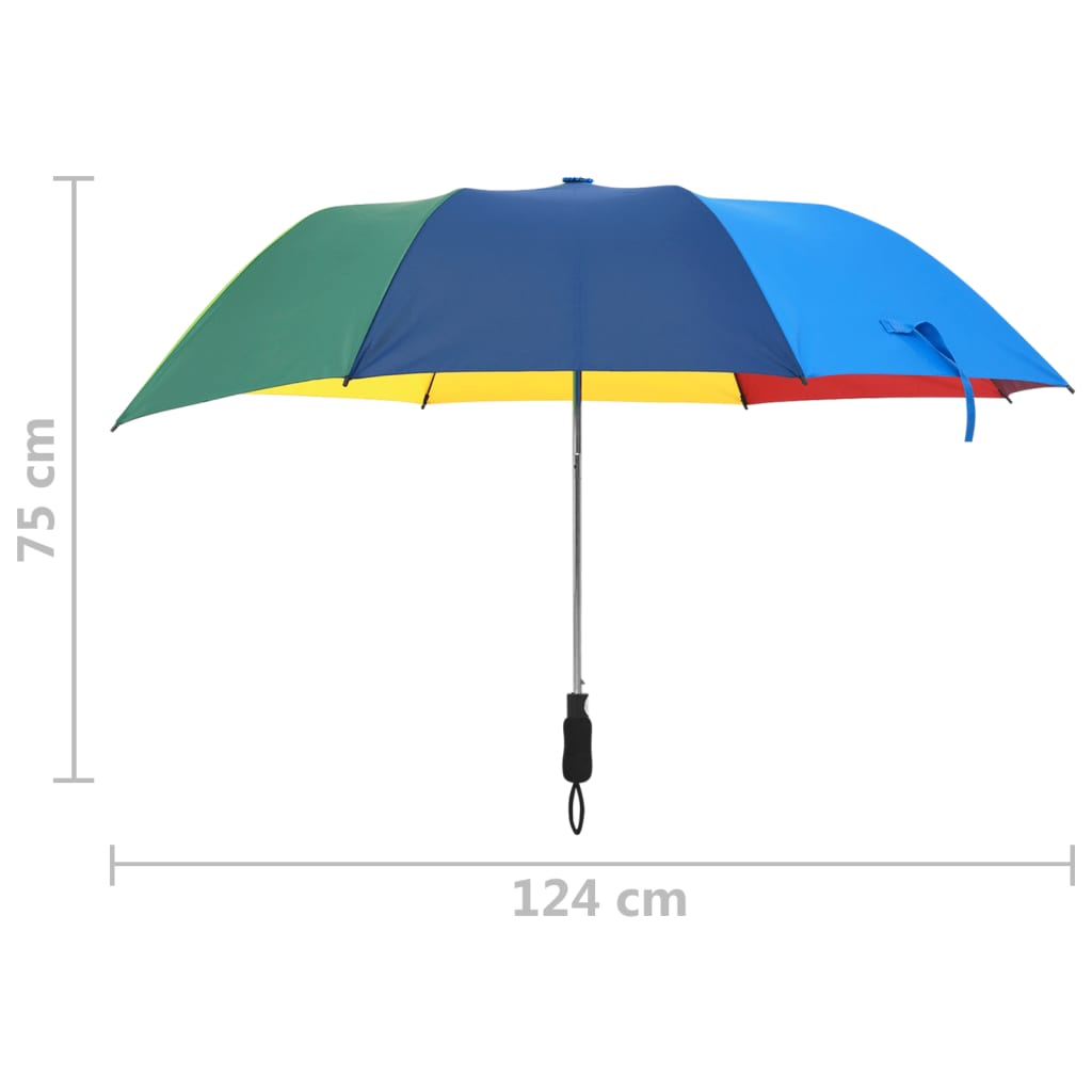 vidaXL Sjálfvirk Samfellanleg Regnhlíf Marglit 124 cm