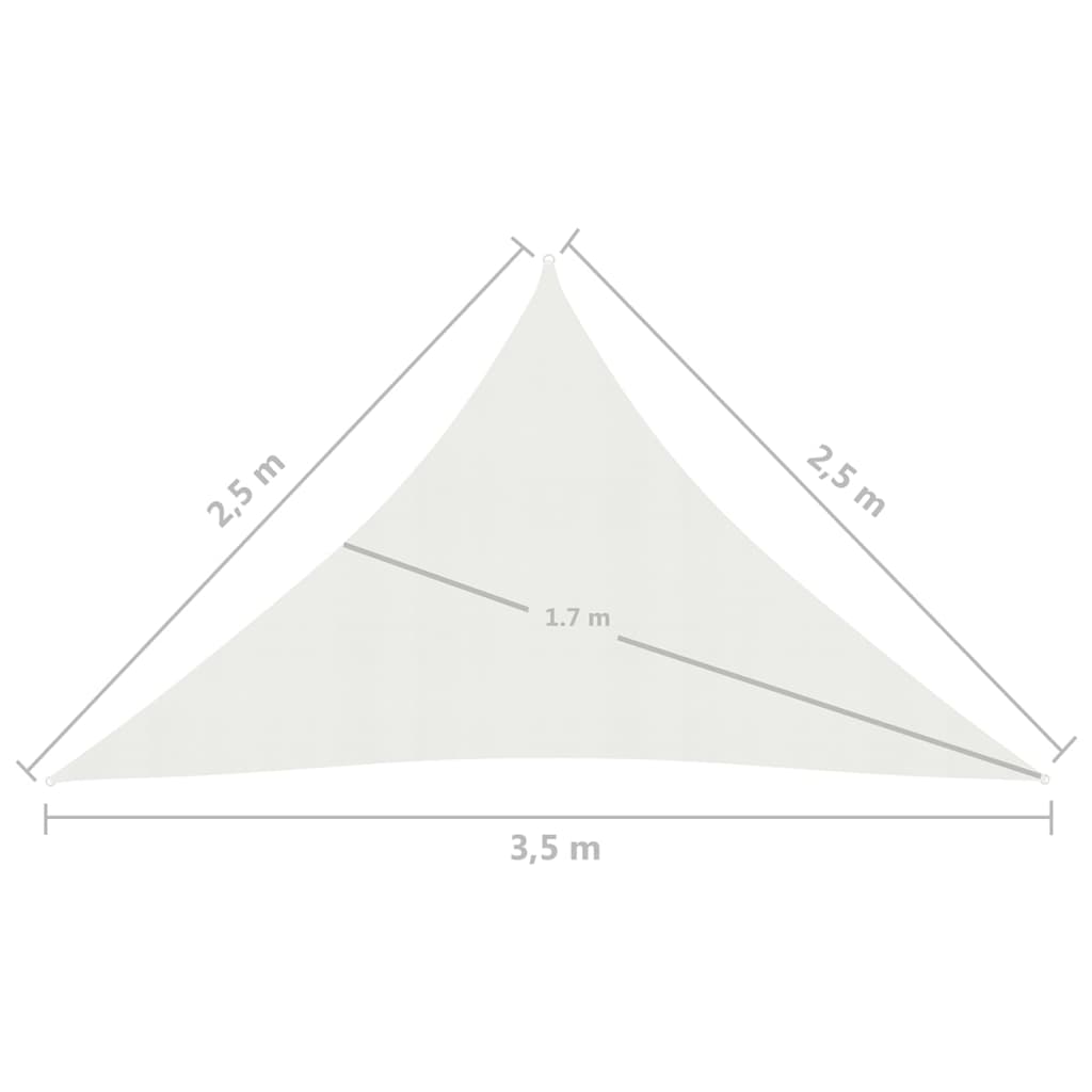 vidaXL Skyggnidúkur 160 g/m² Hvítur 2,5x2,5x3,5 m HDPE