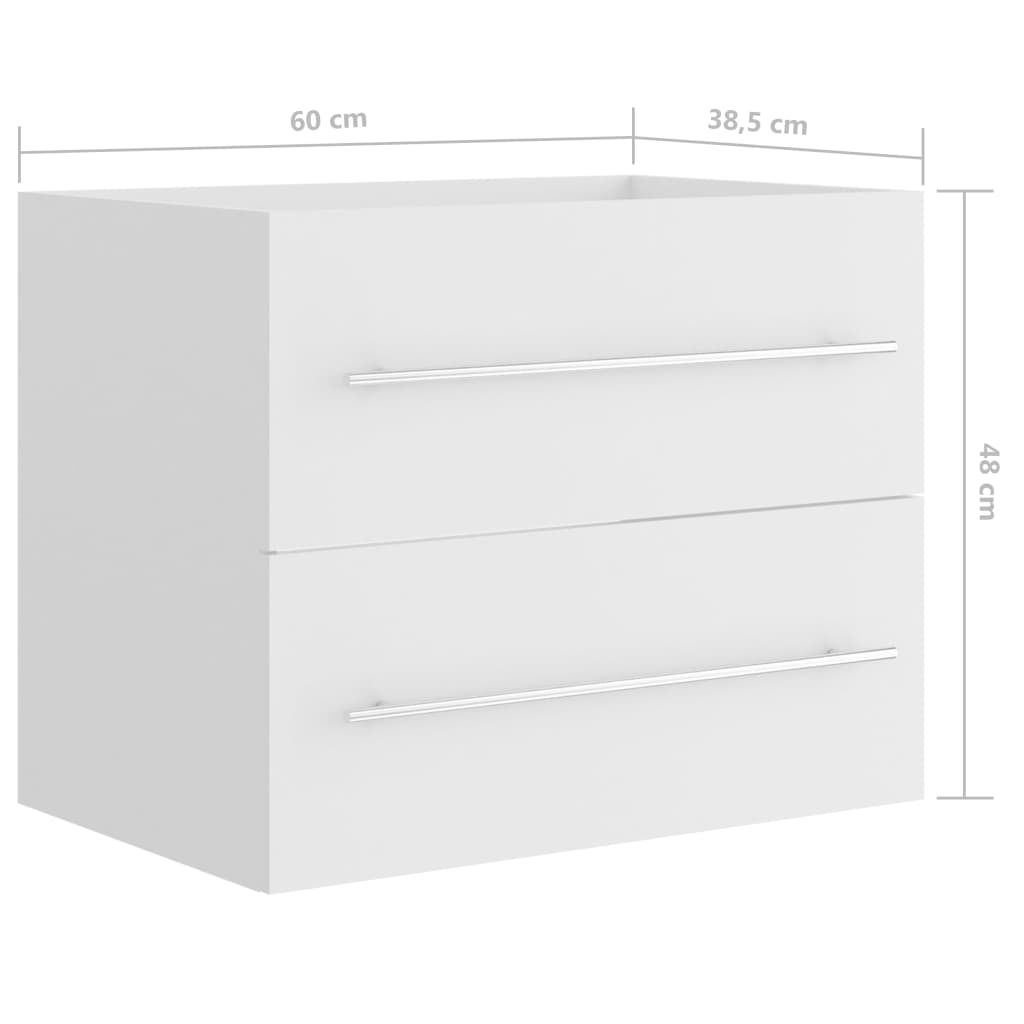 804692 vidaXL Sink Cabinet White 60x38,5x48 cm Chipboard
