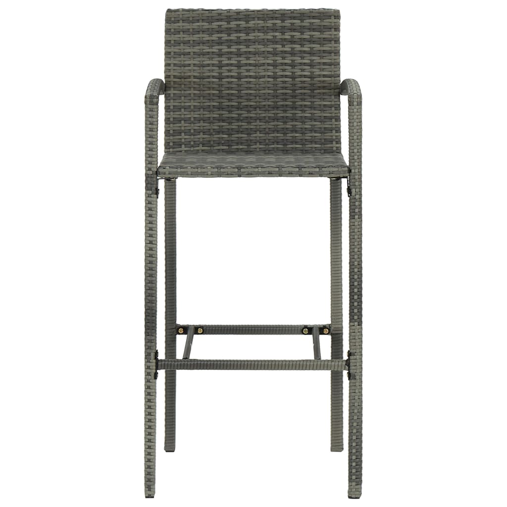 vidaXL 5 stykki Garden Bar Poly Rattan Grey