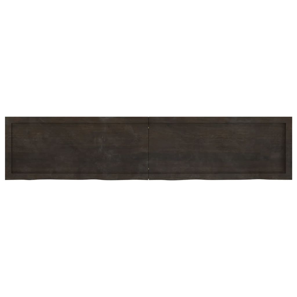 vidaXL Baðherbergisborðplata Brúnn 180x50x(2-6)cm Meðhöndlaður Viður