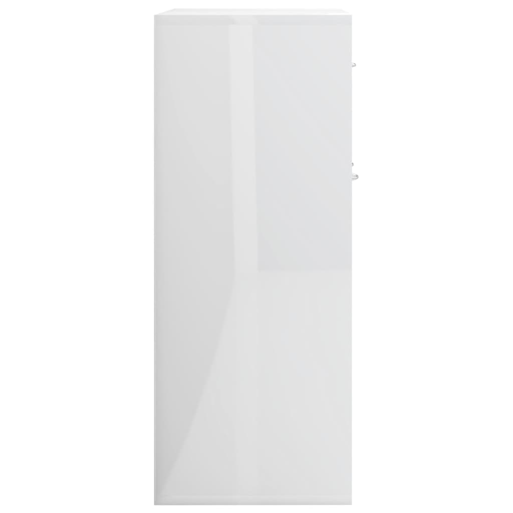 800717 vidaXL Sideboard High Gloss White 60x30x75 cm Chipboard
