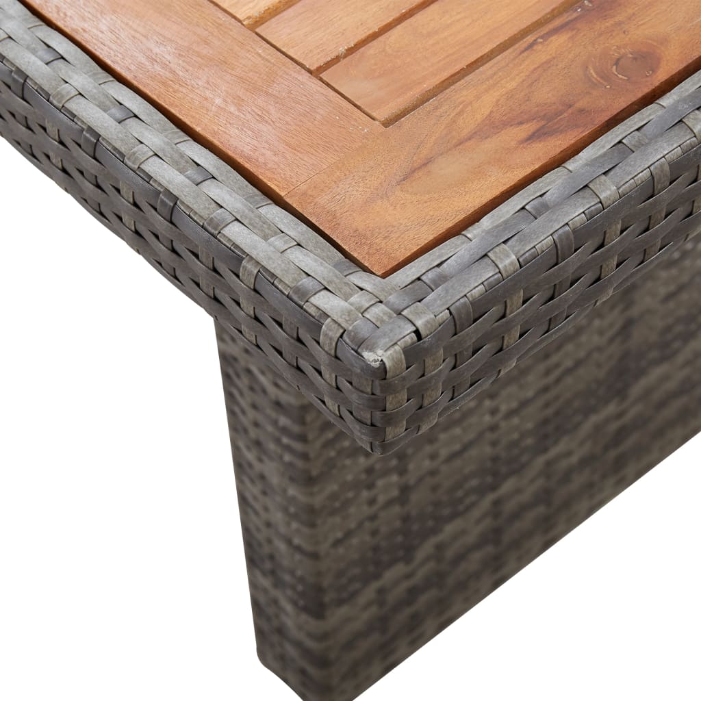 vidaXL Garðborð 240x90x74 cm Pólýrattan og Gegnheill Akasíuviður