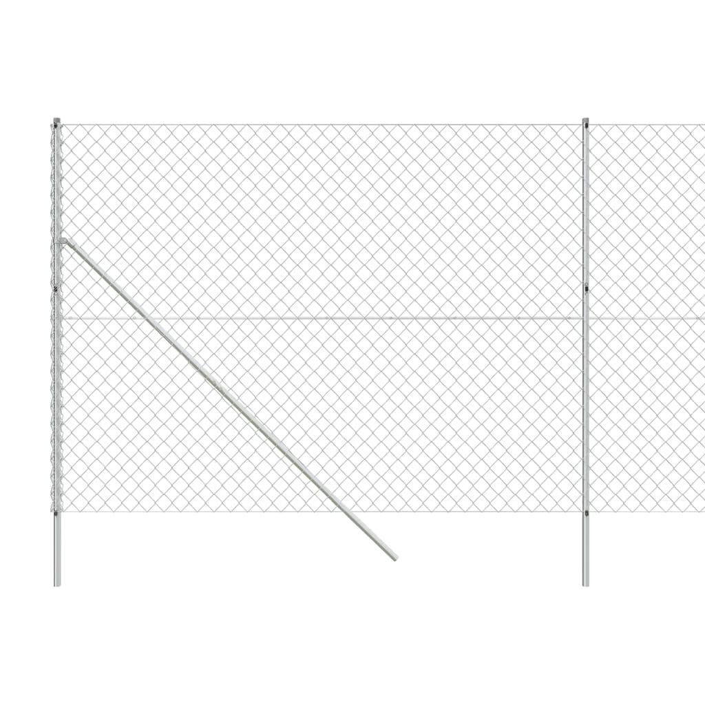 vidaXL Netagirðing Silfur 1,4x25 m