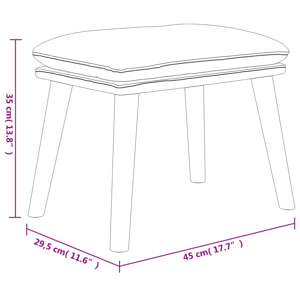 vidaXL Fótaskemill Svartur 45x29,5x35 cm Gervileður