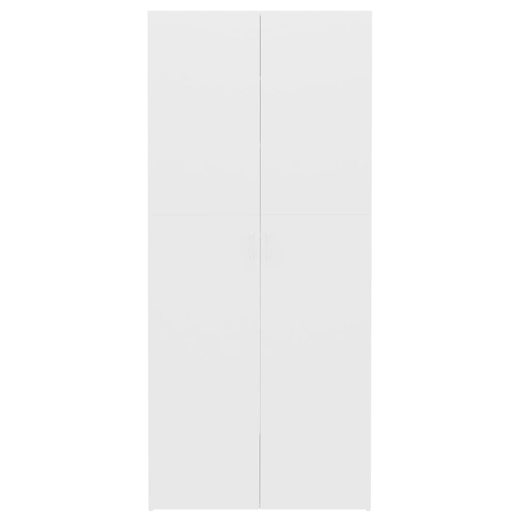 800288 vidaXL Shoe Cabinet White 80x35,5x180 cm Chipboard