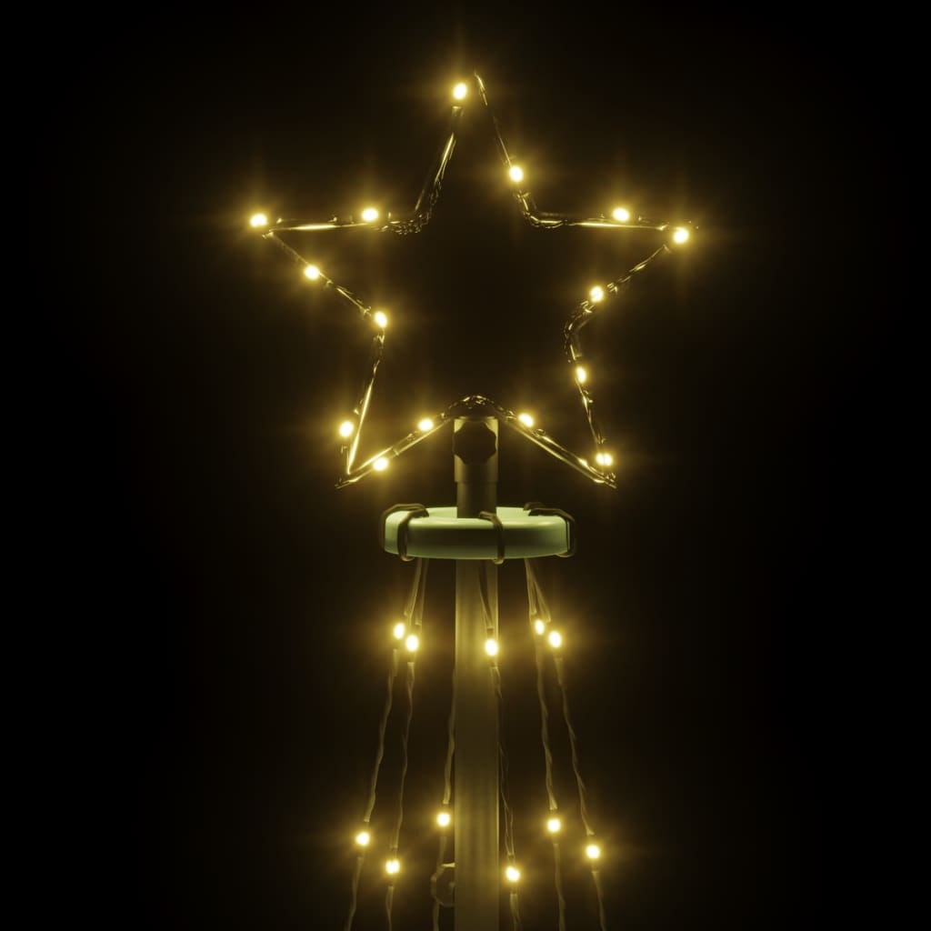vidaXL Keilulaga Jólatré 108 Hlýtt-hvít LED-ljós 70x180 cm