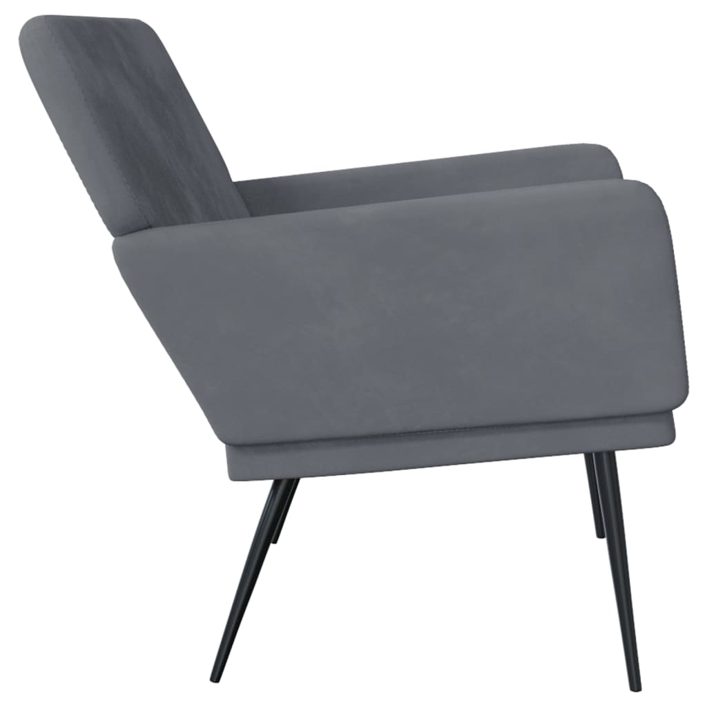 vidaXL Bekkur Dökkgrár 108x79x79 cm Flauel