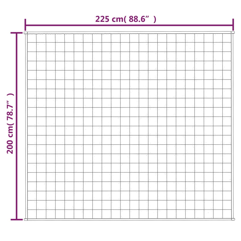 vidaXL Þyngdarteppi Grátt 200x225 cm 9 kg Efni