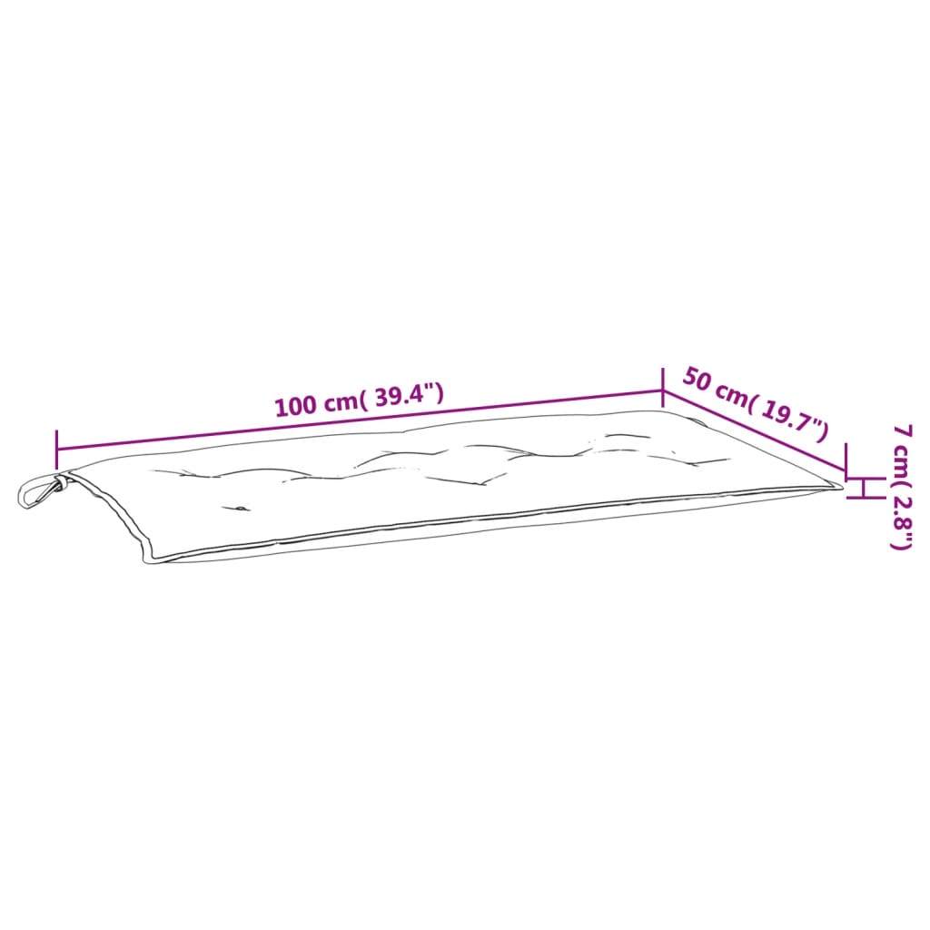 vidaXL Garðbekkjasessa Kóngablá 100x50x7cm Oxfordefni