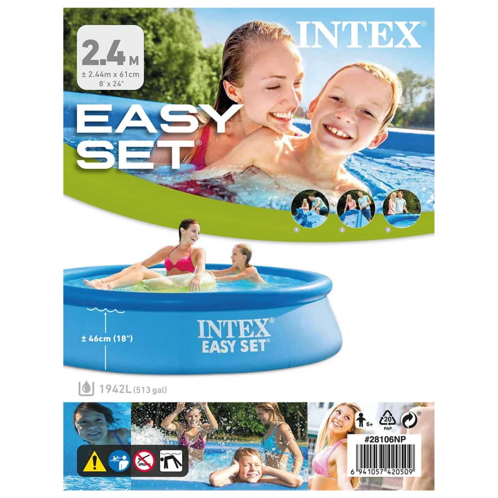 Intex Sundlaug "Easy Set" 244x61 cm PVC