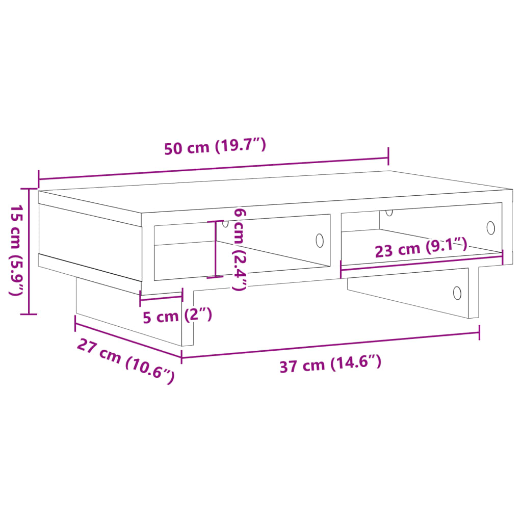 vidaXL Skjástandur Gamall Viður 50x27x15 cm Samsettur Viður