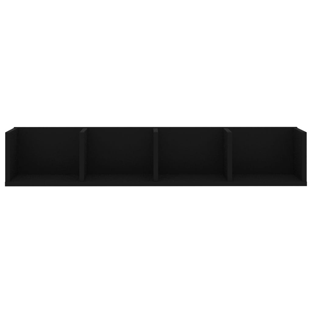 801320 vidaXL CD Wall Shelf Black 100x18x18 cm Chipboard