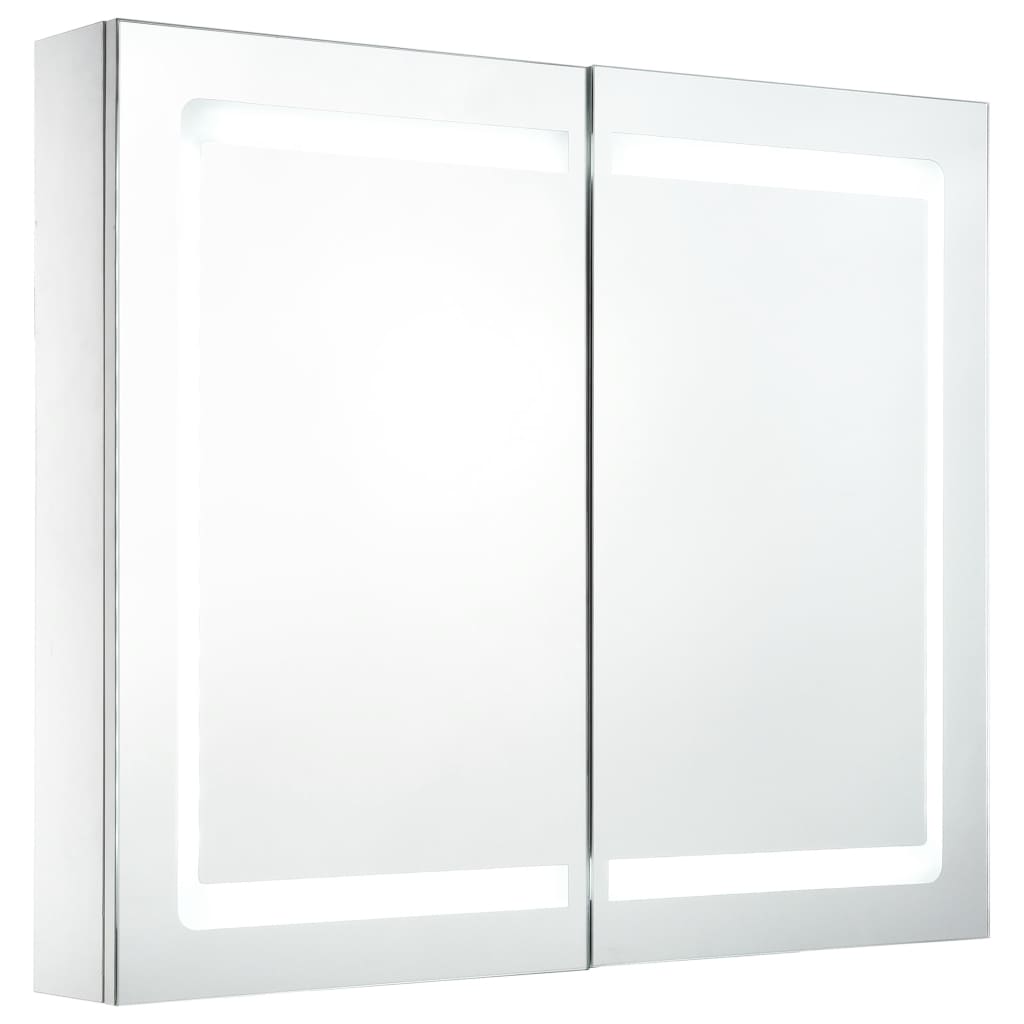 vidaXL LED Baðherbergisskápur með Spegli 80x12,2x68 cm