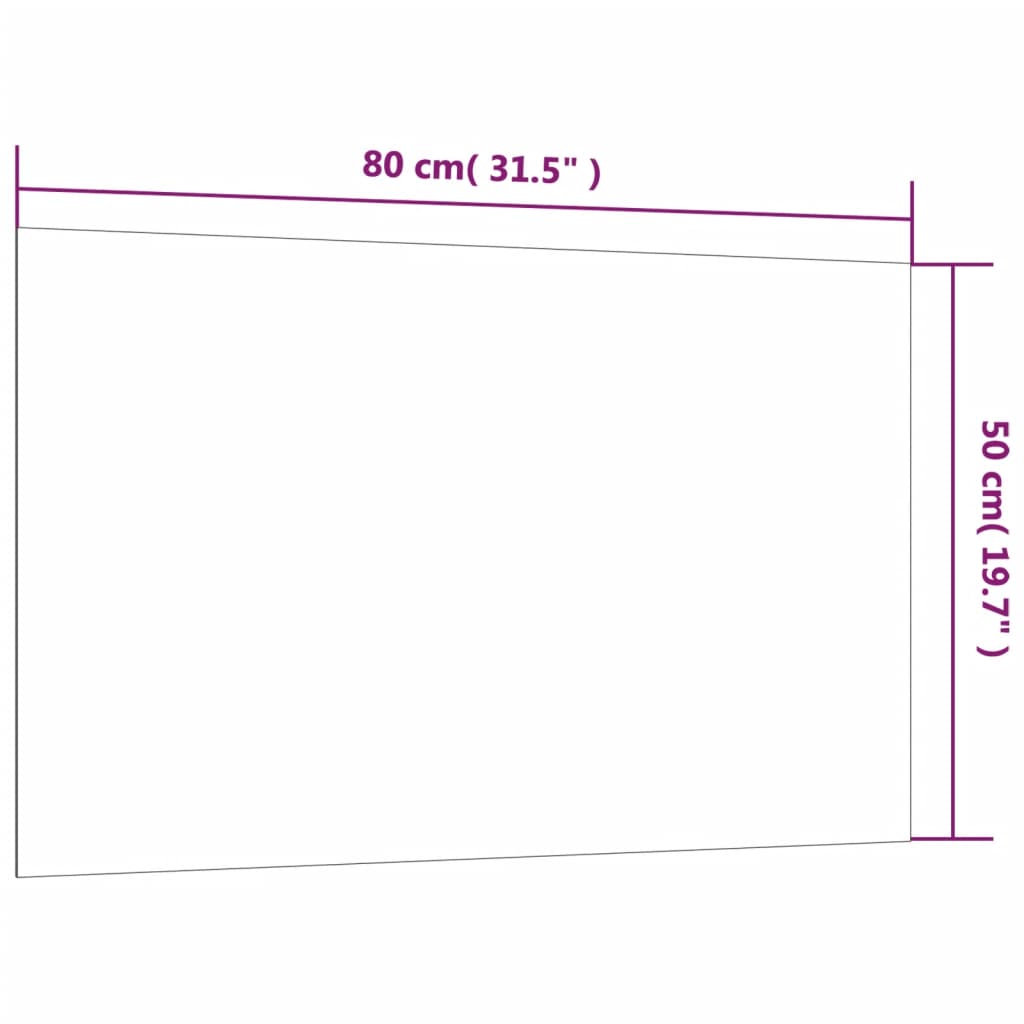 vidaXL Veggfest Segultafla Hvítt 80x50 cm Hert Gler