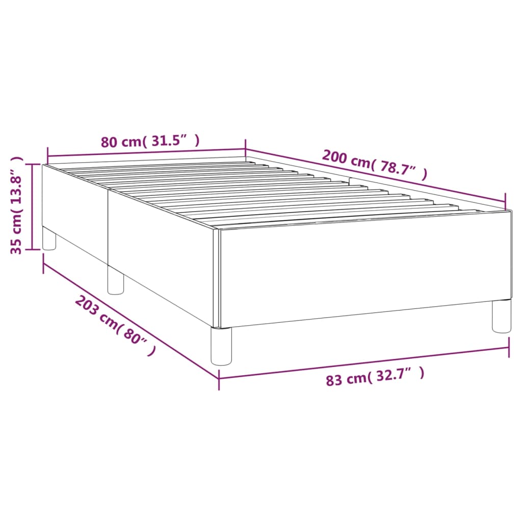 vidaXL Rúmgrind án Dýnu Hvít 80x200 cm Gervileður