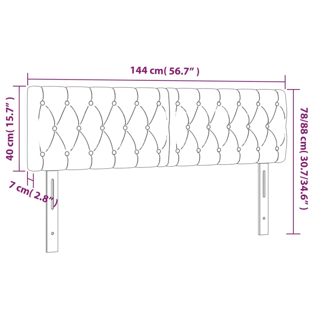 vidaXL Höfðagaflar 2 stk. 72x7x78/88 cm Dökkblátt Flauel