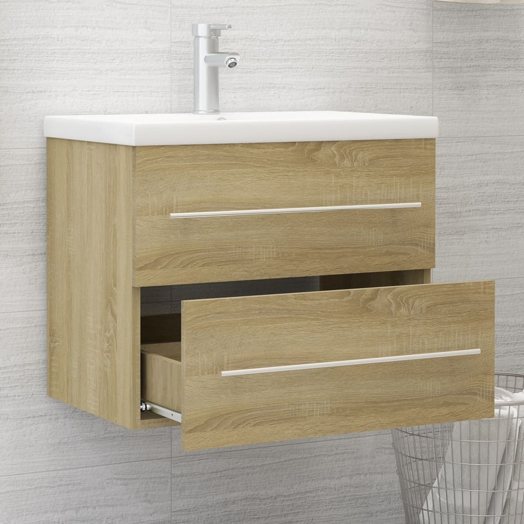 804695 vidaXL Sink Cabinet Sonoma Oak 60x38,5x48 cm Chipboard