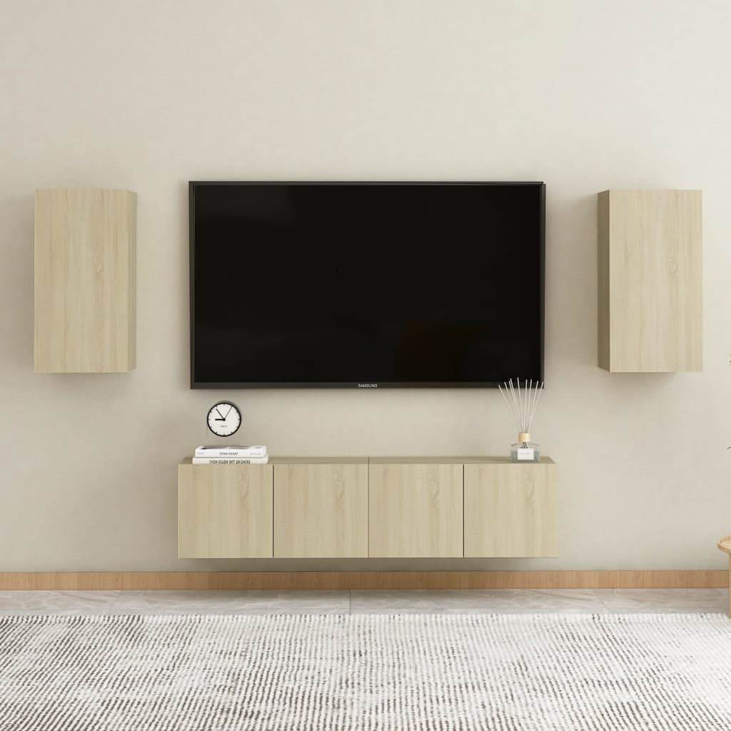 803333 vidaXL TV Cabinets 2 pcs Sonoma Oak 30,5x30x60 cm Chipboard