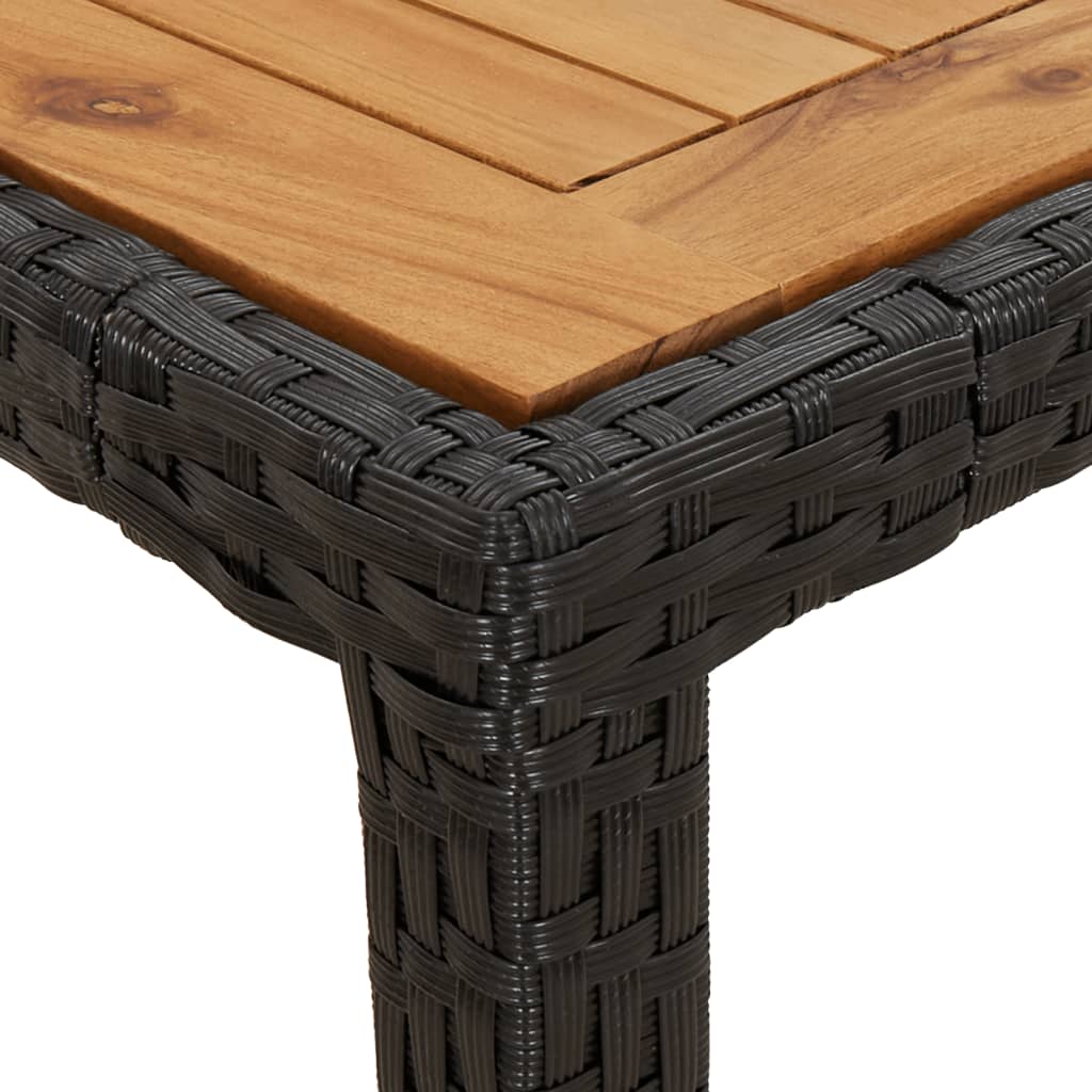 vidaXL Garðborð Svart 250x100x75 cm Pólýrattan