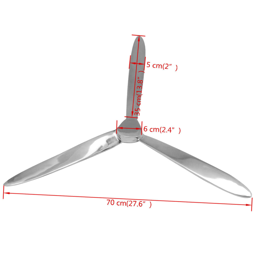 243517 vidaXL Vegghengd Skrúfa Ál Silfur 70 cm