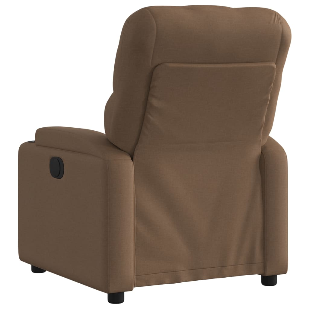 vidaXL Electric Recliner stóll Brúnt efni