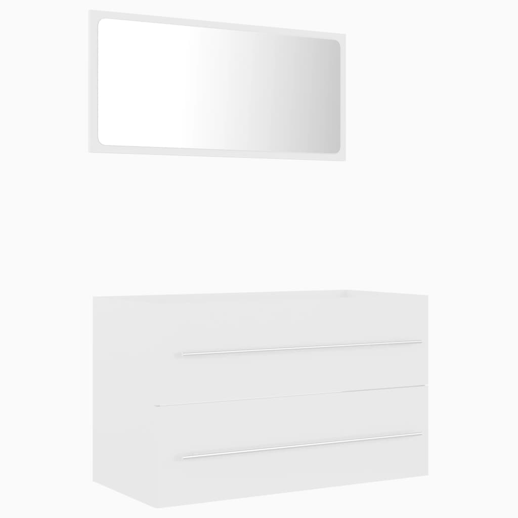 804836 vidaXL 2 Piece Bathroom Furniture Set White Chipboard