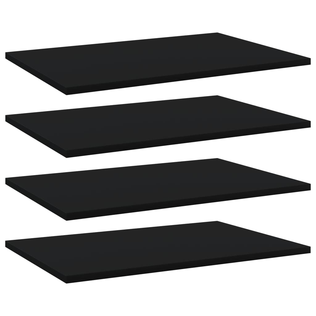 805252 vidaXL Bookshelf Boards 4 pcs Black 60x40x1,5 cm Chipboard