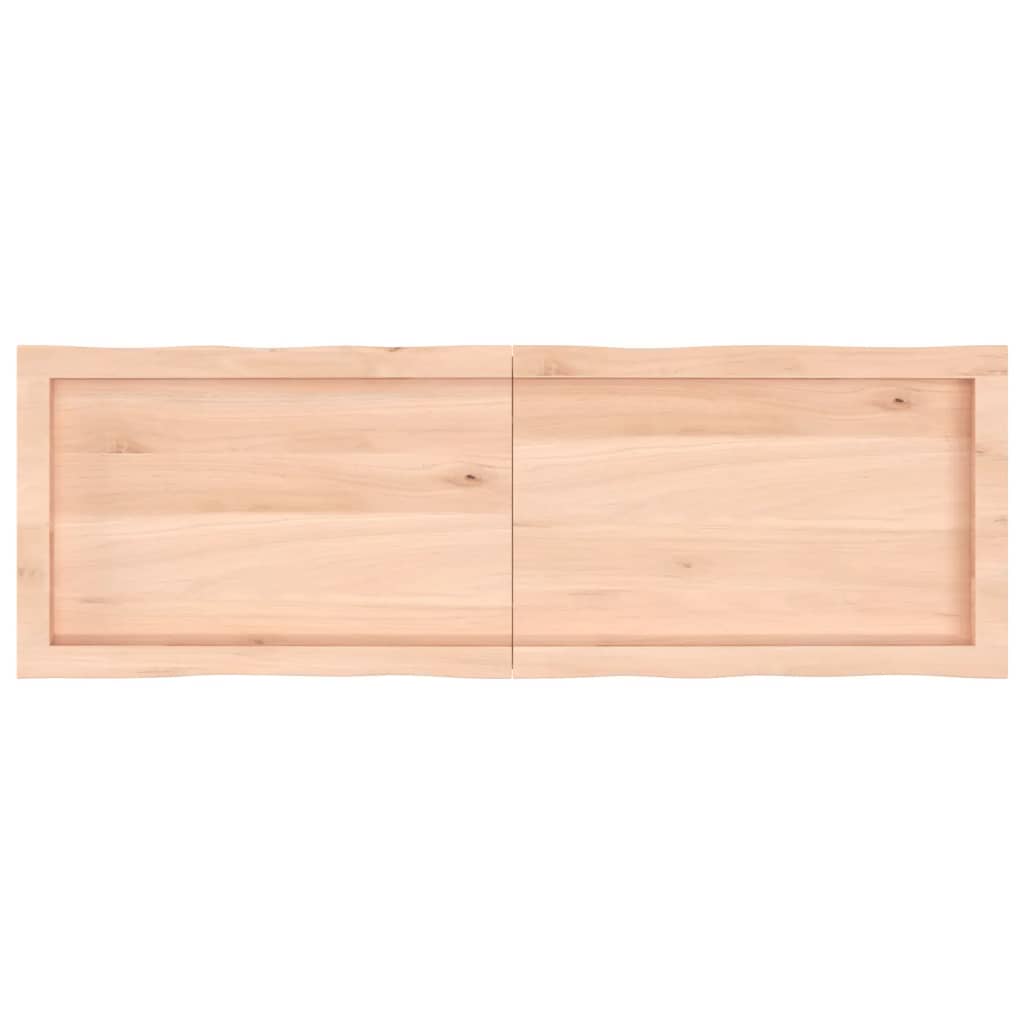 vidaXL Borðplata 120x40x(2-4) cm Ómeðhöndluð Gegnheil Náttúrul. Brúnir