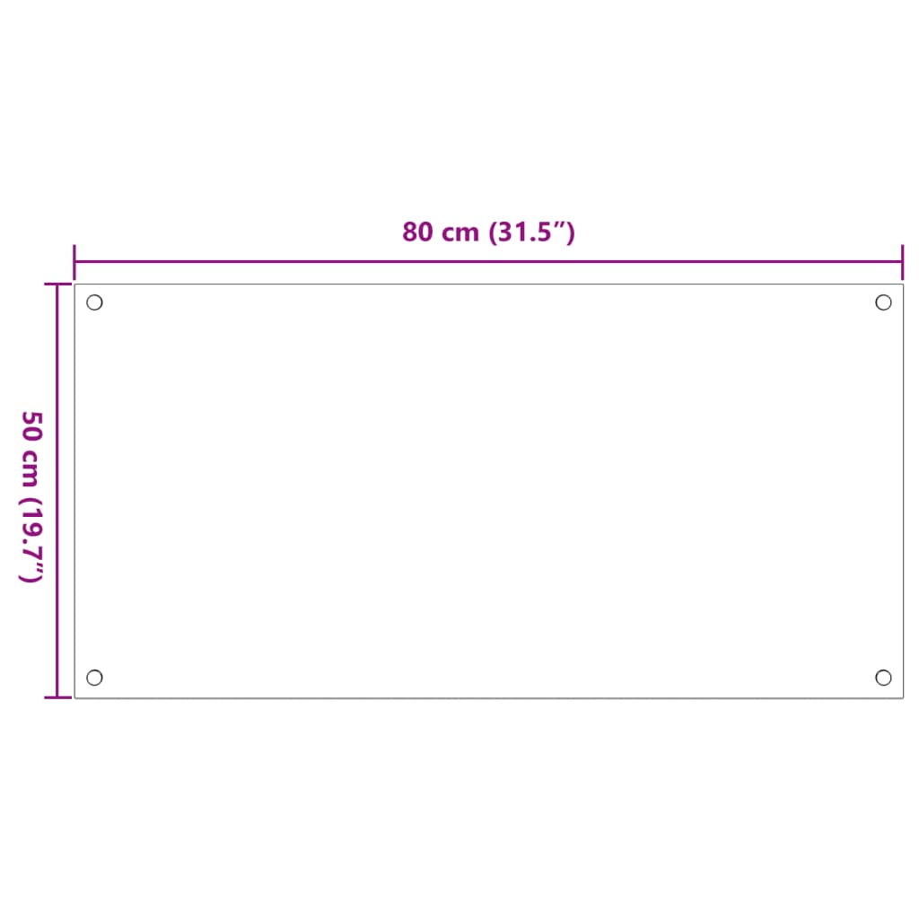 vidaXL Eldhúsveggplötur 2 stk 80x50 cm Glært Hert Gler