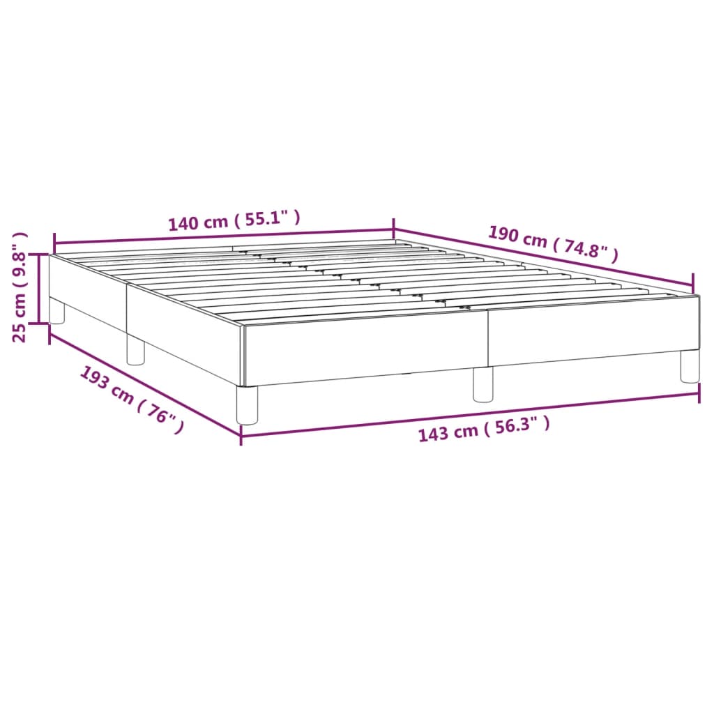 vidaXL Rúmgrind án Dýnu Blátt 140x190 cm Efni