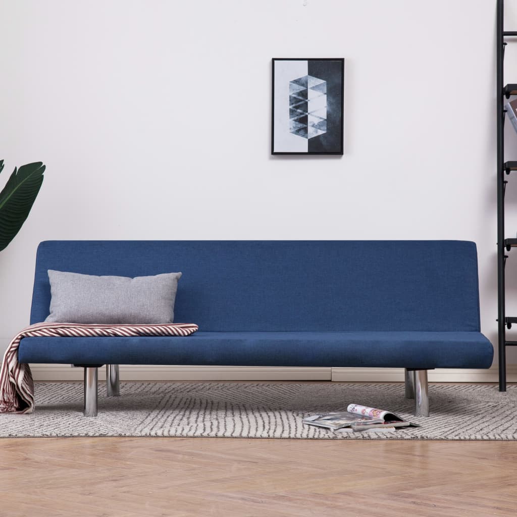 282196 vidaXL Sofa Bed Blue Polyester