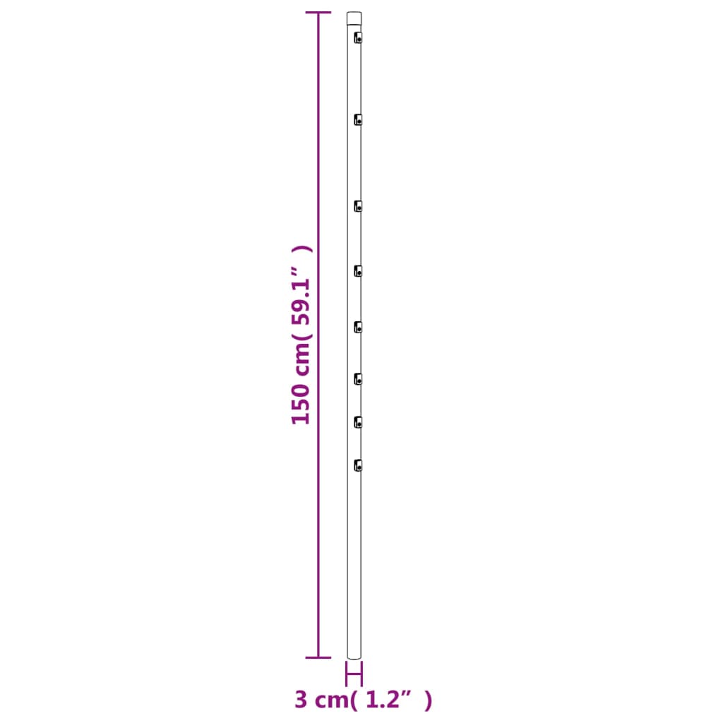 vidaXL Girðingarstaurar 15 stk. Silfurlitaðir 150 cm Sinkhúðað Stál