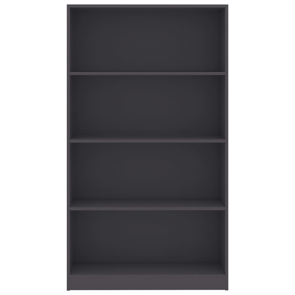 800911 vidaXL 4-Tier Book Cabinet Grey 80x24x142 cm Chipboard