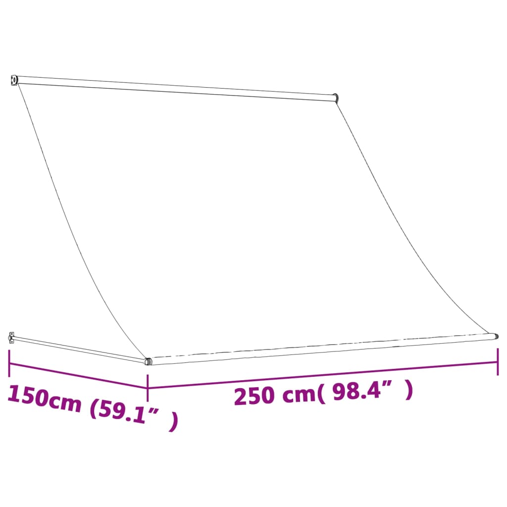 vidaXL Útdraganleg Markísa 250x150 cm Reykgrátt Efni og Stál