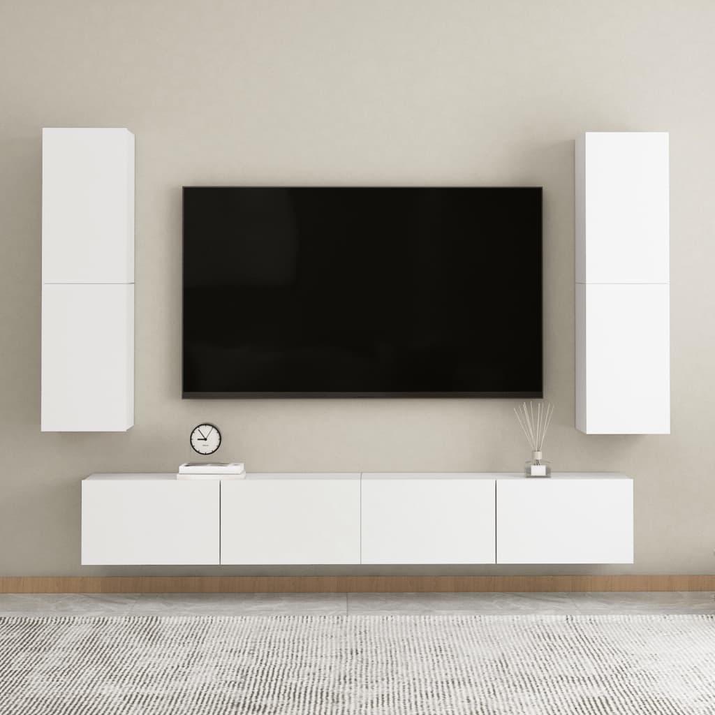 803362 vidaXL TV Cabinet White 30,5x30x110 cm Chipboard