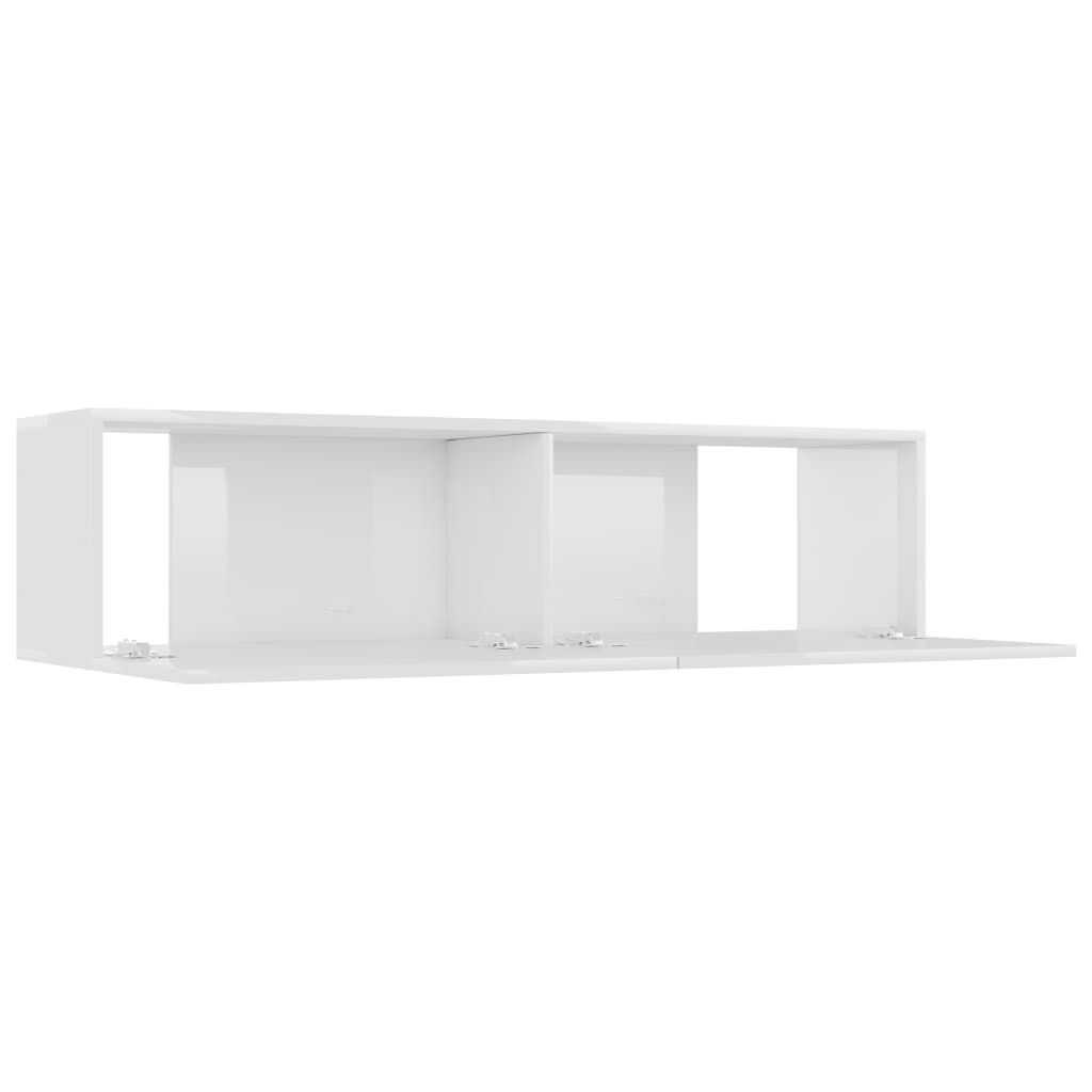 801496 vidaXL TV Cabinet High Gloss White 120x30x30 cm Chipboard