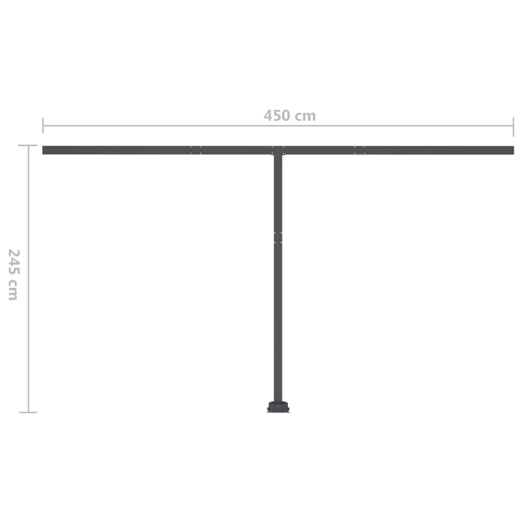 vidaXL Frístandandi Handvirk Útdraganleg Skyggni 500x300 cm Rjómahvít