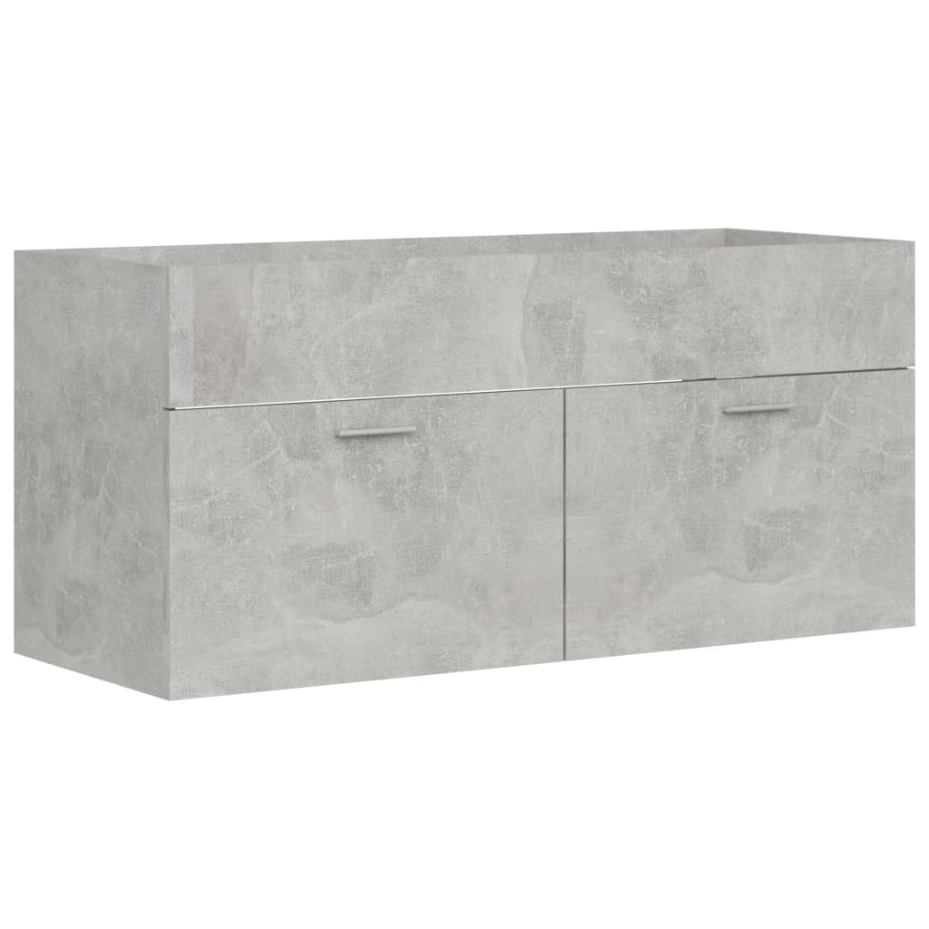 804813 vidaXL 2 Piece Bathroom Furniture Set Concrete Grey Chipboard