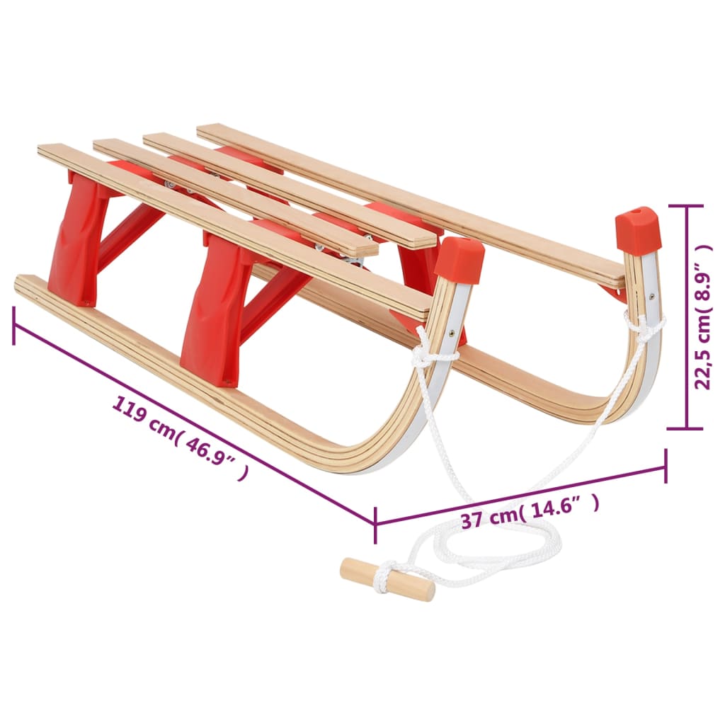 vidaXL Felling Sleða Viður 110 cm