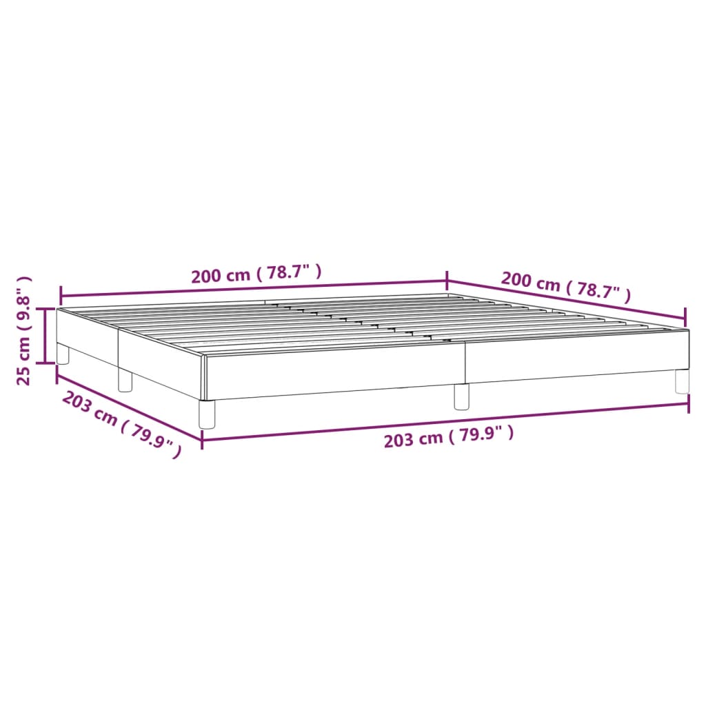 vidaXL Rúmgrind án Dýnu Bleikt 200x200 cm Flauel