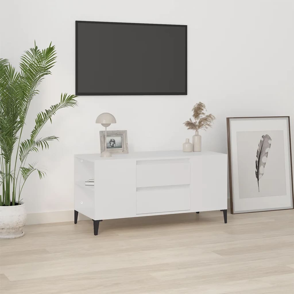 vidaXL Sófaborð Hvítt 102x44,5x50 Samsettur Viður