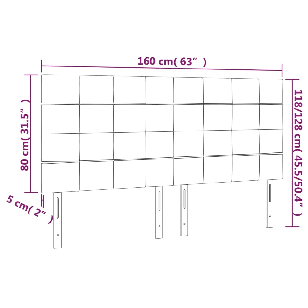 vidaXL Höfðagaflar 4 stk. 80x5x78/88 cm Svart Efni