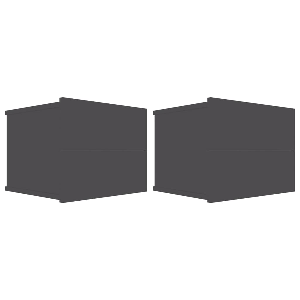 801058 vidaXL Bedside Cabinets 2 pcs Grey 40x30x30 cm Chipboard