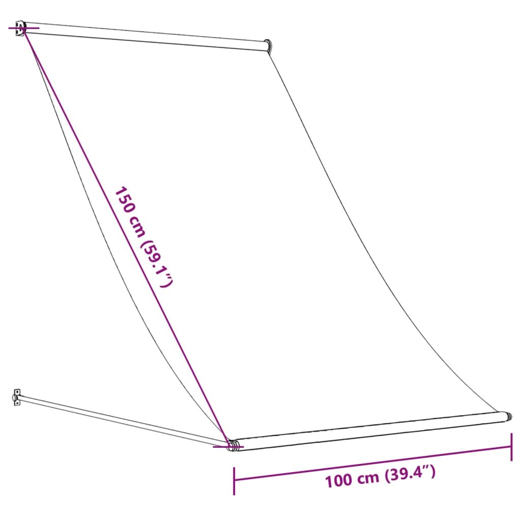 vidaXL Útdraganleg Markísa 150x150 cm Rjómahvítt Efni og Stál